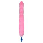 Plug Anal em Metal Azul com Rabo Longo Rosa - Hard - Imagem 2