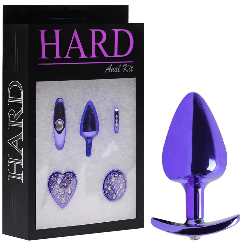 15134434153-ha132kl-01.jpeg Kit Plug Anal Médio Em Metal Lilás 4x1 – Linha Hard - Imagem 1