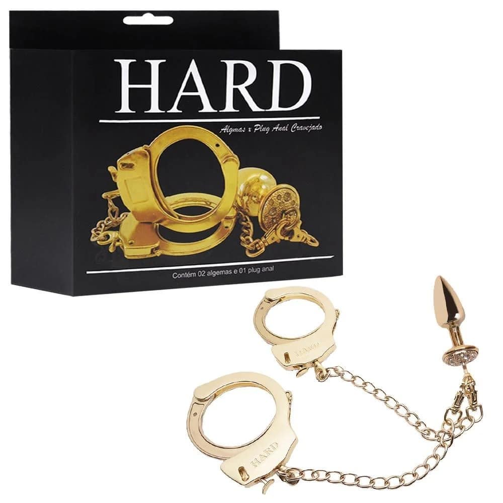 15135610214-ha146d-01-2.jpeg Kit algemas com plug anal Dourado cravejado com strass tamanho P hard - Imagem 1