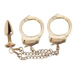Kit algemas com plug anal Dourado cravejado com strass tamanho P hard - Imagem 2