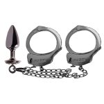 Kit algemas com plug anal Preto cravejado com strass tamanho P hard - Imagem 3