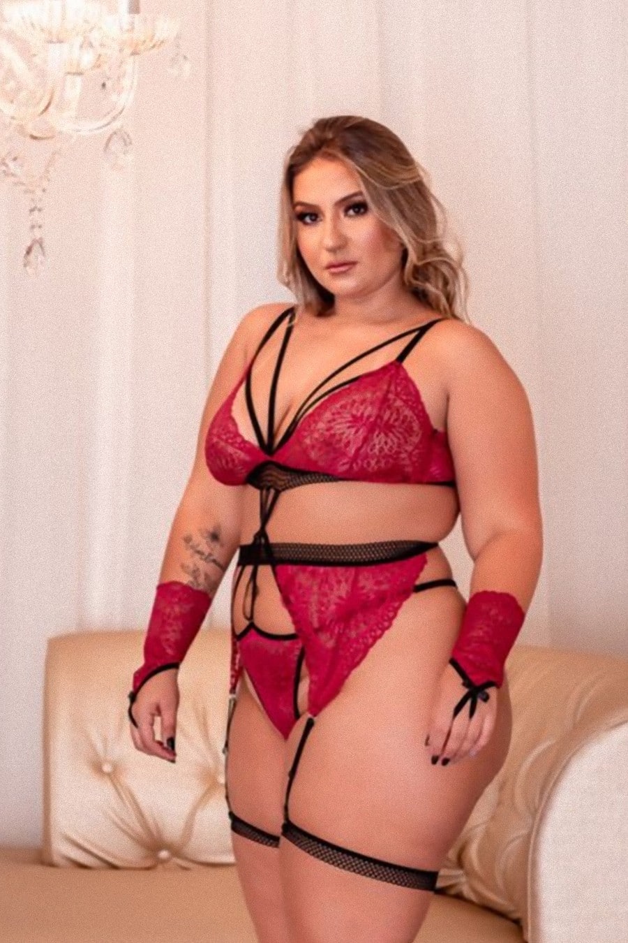 15181998324-sp610plusvm.jpeg Body sensual sem bojo acompanha liga plus size - Imagem 1