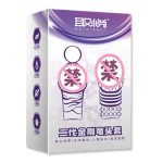 Kit com 2 capas penianas extensoras transparentes com glande definida, cerdas estimuladoras e texturas anelares - Imagem 4