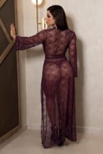 Robe longo em rendão com fita Cor Absoluto - Lingerie garota veneno - Imagem 3