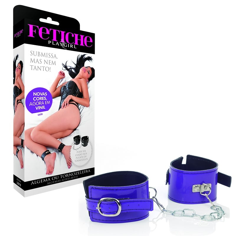 15185331931-ls112-01-2.jpg Algema Ou Tornozeleira Em Vinil Lilás - Fetiche PlayGirl - Imagem 1