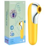 Satisfyer Dual love - Estimulador clitoriano e vibrador em silicone com 11 modos de sucção e vibração | cor: amarelo