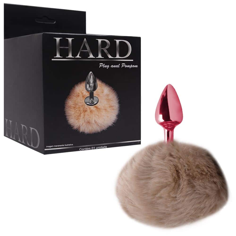 15186517485-ha115vc-01.jpg Plug De Metal Vermelho Com Rabo Pompom Claro – Hard - Imagem 1