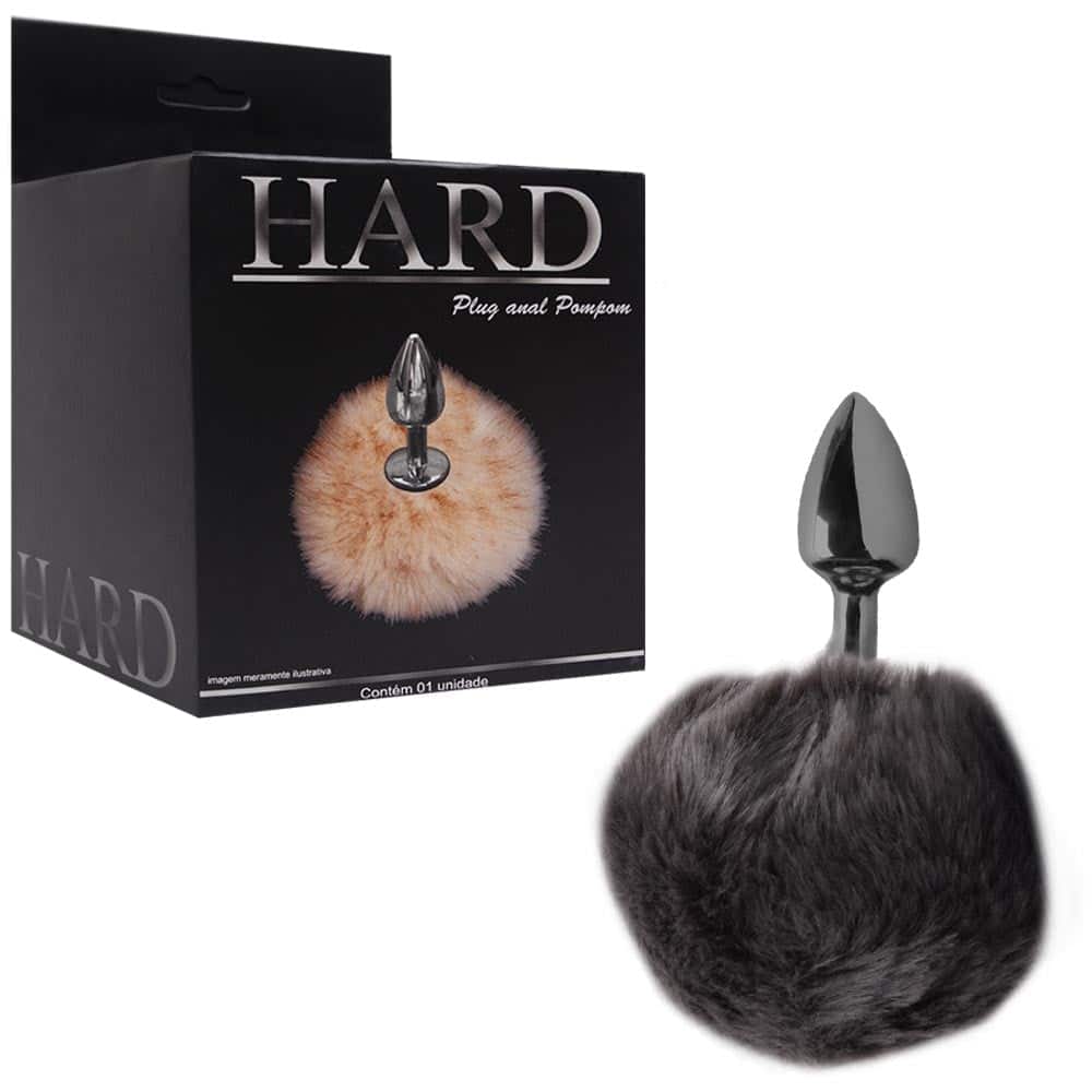 15186518593-ha115pm-01.jpg Plug De Metal Onix Com Rabo Pompom – Hard - Imagem 1