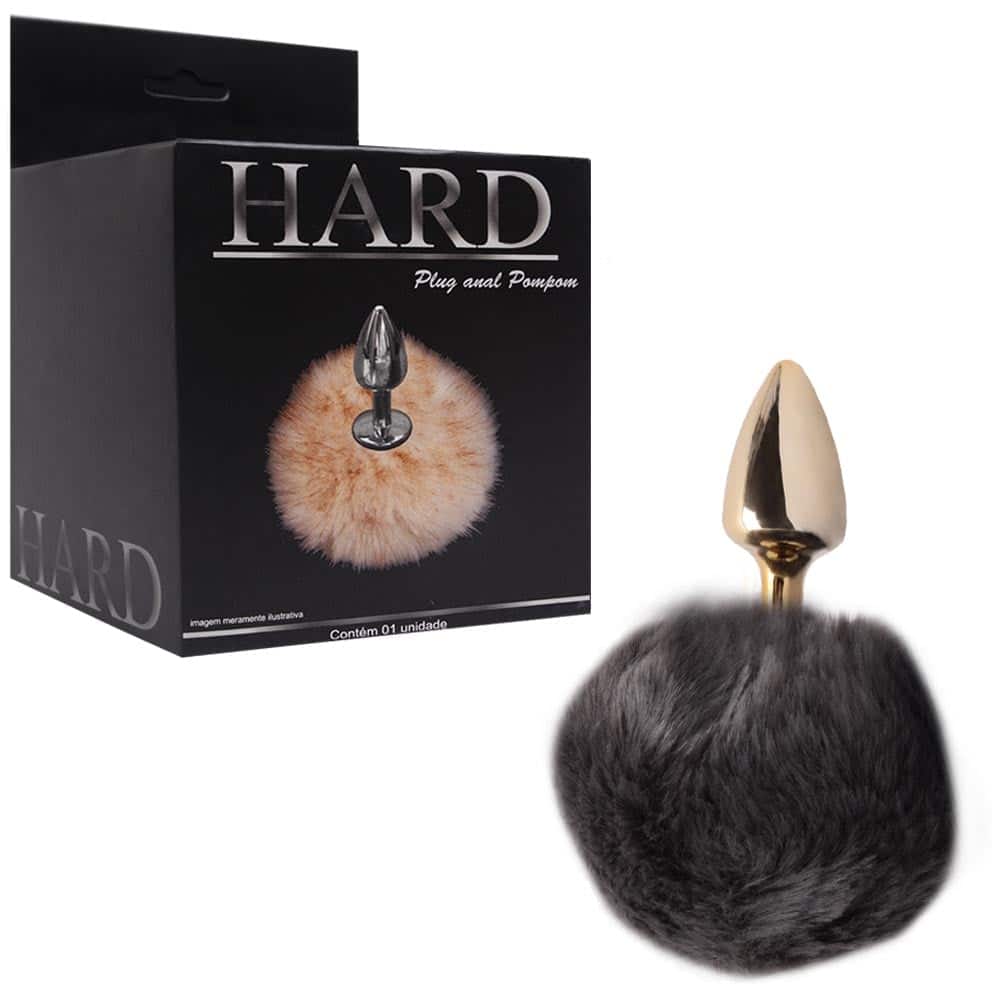 15186519266-ha115dm-01.jpg Plug De Metal Dourado Com Rabo Pompom – Hard - Imagem 1