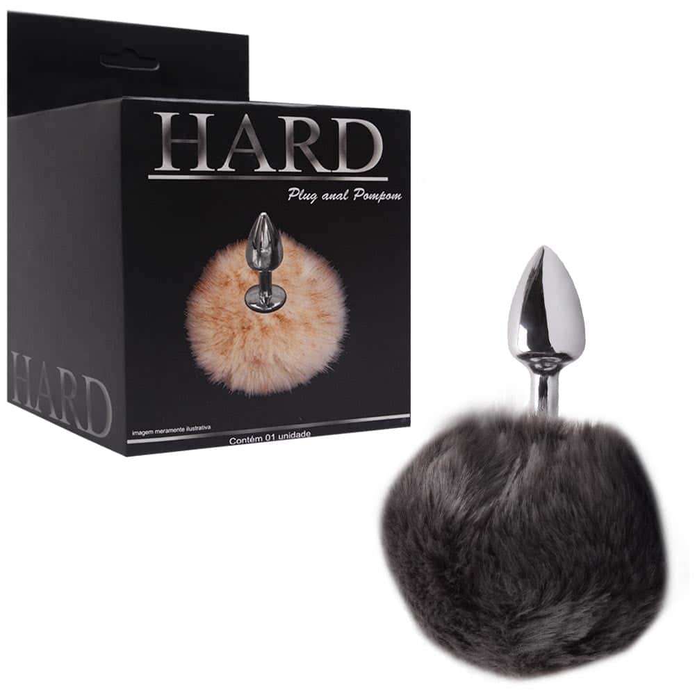 15186519668-ha115cm-01.jpg Plug De Metal Cromado Com Rabo Pompom – Hard - Imagem 1