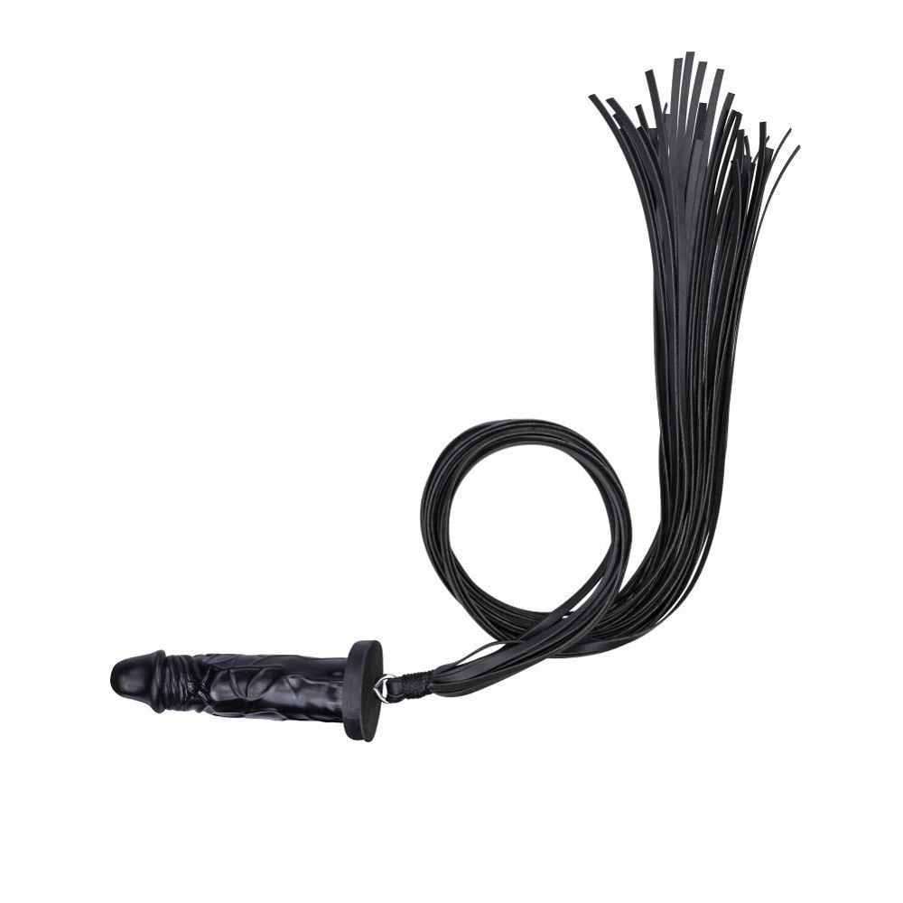 15186670414-l093.jpg Chicote Com 20 Tiras Em Bedim De 90cm - Base Em Prótese Realística - Imagem 1