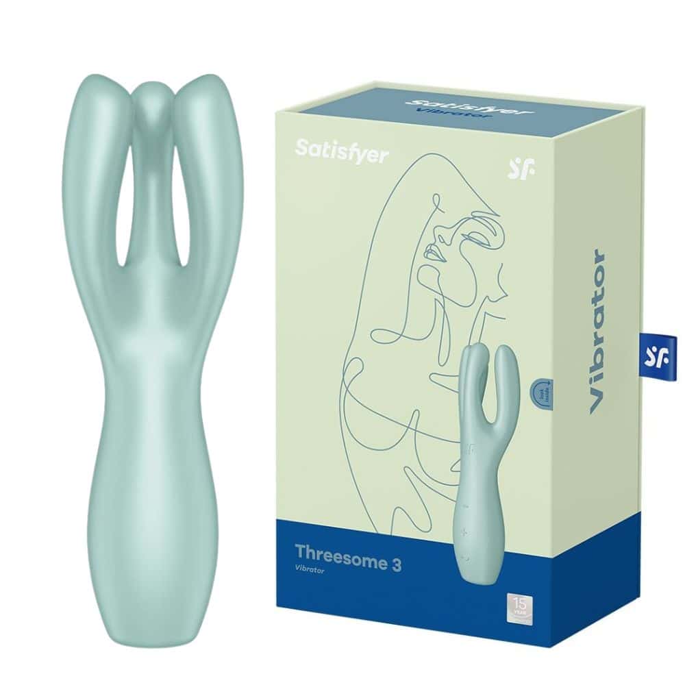 xr:d:DAFj88MNw2s:12,j:5477953874,t:23052520 Satisfyer Threesome 3 Verde - Vibrador e estimulador de clitoris - Imagem 1