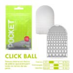 Masturbador masculino descartável com textura em relevo - Tenga pocket click ball - Imagem 2