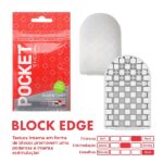 Masturbador masculino descartável com textura em relevo - Tenga pocket block Edge - Imagem 2