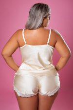 Babydoll plus size em renda e cetim - Imagem 2
