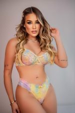 Conjunto Meia taça Arco íris - lingerie segredo lacrado - Imagem 2