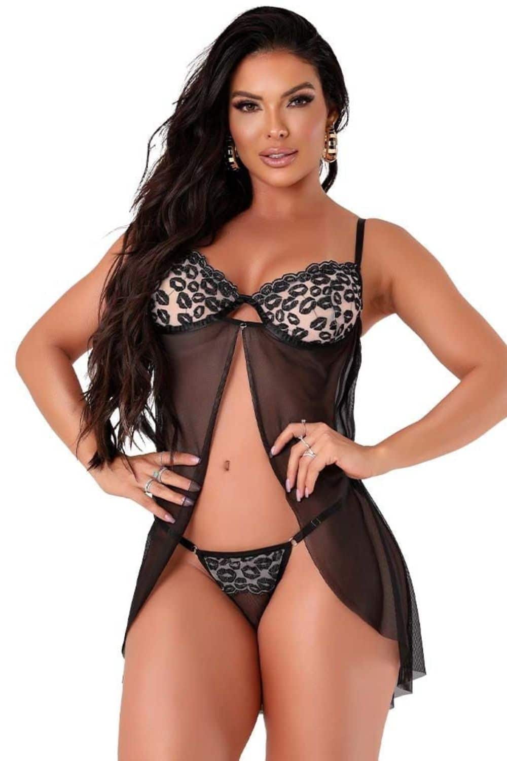 15272616144-camisola-sensual-beijo-na-cor-preta-feita-em-tule-01.jpg Camisola Sensual Beijo na cor Preta feita em tule - Imagem 1
