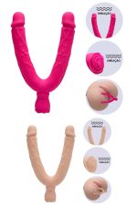 Pênis Duplo Com Vibro Flexible Alwup 26x3,5cm - Imagem 3