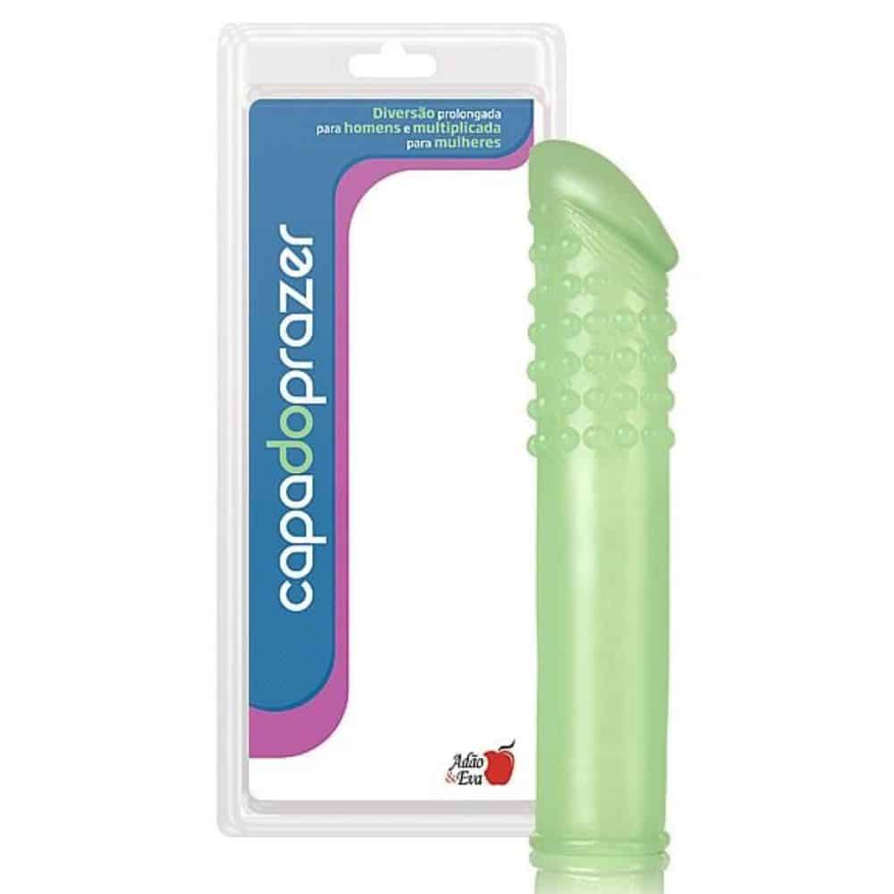 Capa peniana 17cm texturizada Fosforecente Capa peniana 17cm texturizada Fosforecente - Imagem 1