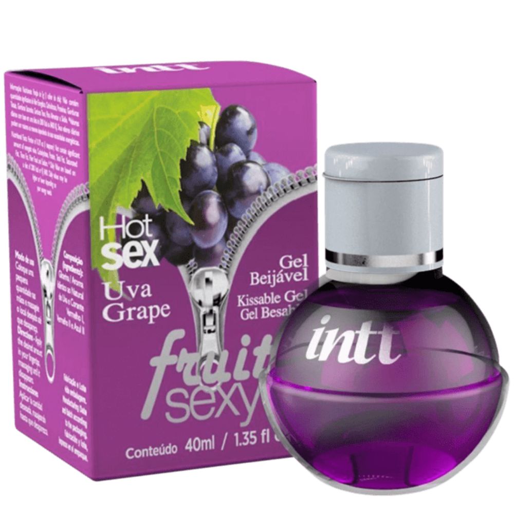 Intt fruit sexy - Gel beijável corporal que esquenta - 40 ml uva Intt fruit sexy - Gel beijável corporal que esquenta - 40 ml | sabor: uva - Imagem 1