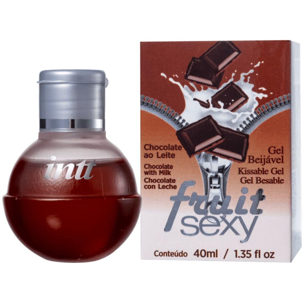 Intt fruit sexy chocolate Gel beijável corporal que esquenta - Intt fruit sexy chocolate ao leite - 40 ml - Imagem 1