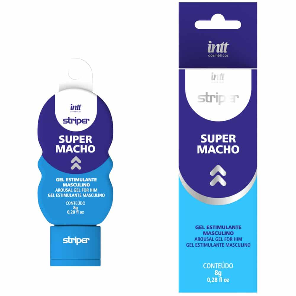 super macho-01 Gel estimulante masculino com efeito potencializador - intt cosméticos striper super macho | 8g - Imagem 1