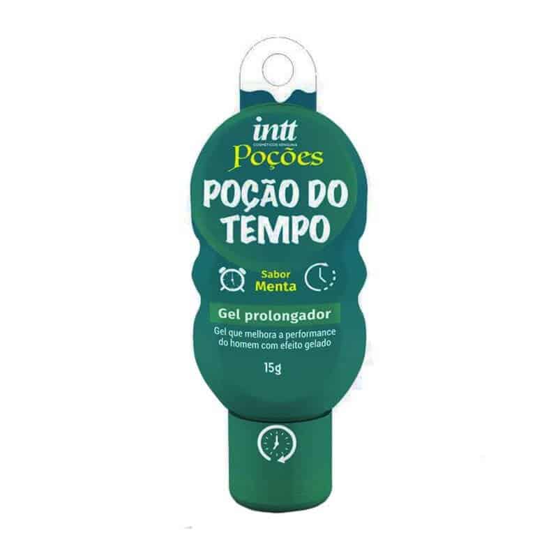 15185455826-po0004.jpg Intt poções - Gel prolongador de ereção masculina poção do tempo no sabor de menta com função de esfriar - 15g - Imagem 1