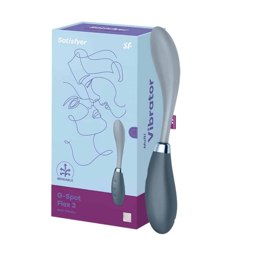 xr:d:DAFj88MNw2s:3,j:5471650447,t:23052519 Satisfyer G-Spot Flex 3 Grey - Vibrador de ponto G e clitoris - Imagem 1