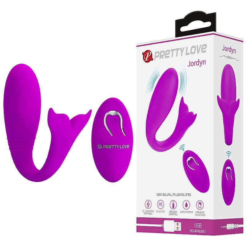 16913-4 Pretty love Jordyn - Vibrador de ponto g recarregável em forma de baleia com 12 modos de vibração e controle remoto - Imagem 1