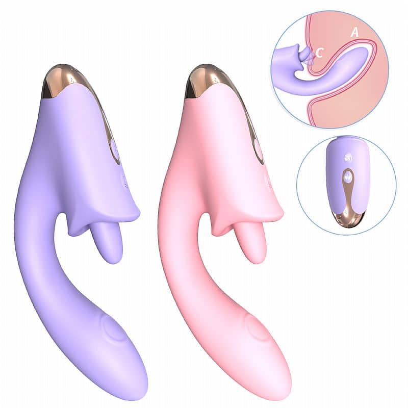 27537-4 Vibrador de Ponto G e clitóris com Língua e Dedilhar Tapping Viola - S-Hande - Imagem 1