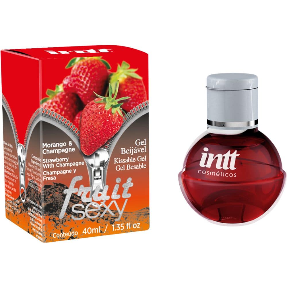Intt fruit sexy – Gel beijável corporal que esquenta – 40 ml Morango Intt fruit sexy - Gel beijável corporal que esquenta - 40 ml | sabor: Morango com champagne - Imagem 1