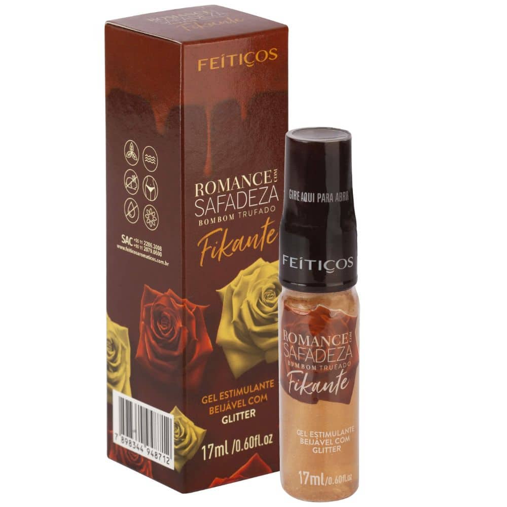 Romance com safadeza Fikante Bombom Trufado gel estimulante beijável com glitter 17Ml Feitiços Romance com safadeza Fikante Bombom Trufado gel estimulante beijável com glitter 17Ml Feitiços - Imagem 1