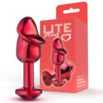 Lite Plug anal Vermelho Pênis com Pedra Vermelha