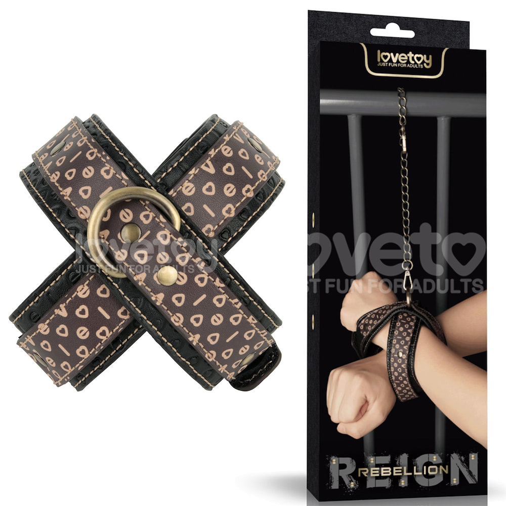 15355559581-sa029.jpg Algemas cruzadas Rebellion Reign Crossed Handcuffs - Imagem 1