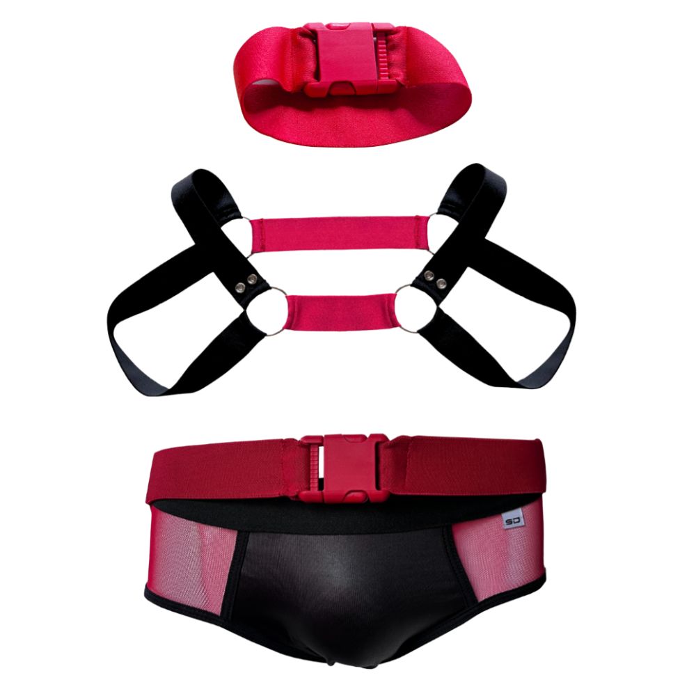 15370327912-conjunto-cueca-em-couro-sintetico-e-tule-com-harness-detalhe-metal-par-de-braceletes-02.jpg Conjunto cueca em couro sintético e tule com harness detalhe metal + par de braceletes - Imagem 1