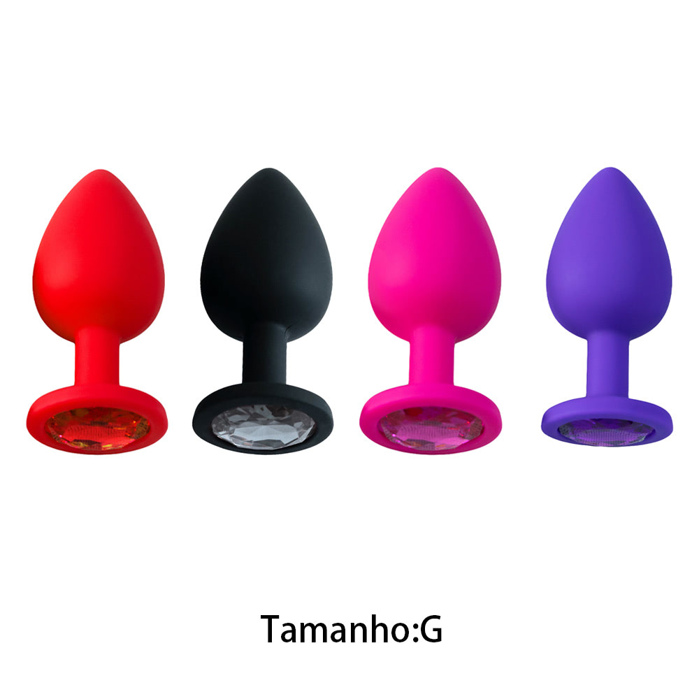 15371217482-pl005g.jpg Plug Anal em Silicone com Pedra - Tamanho G - Imagem 1