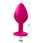 Plug Anal em Silicone Tamanho Pequeno com Pedra - Imagem 6