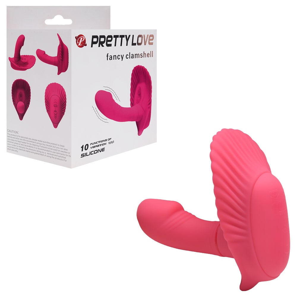 15185298984-6048-rs-01.jpg Pretty love fancy clamshell - Estimulador clitoriano em forma de concha com mini pênis penetrável, 30 funções vibração - Imagem 1