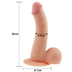Pênis de borracha realístico com glande definida Lovetoy ultra soft dude 20x4,5 cm - Imagem 6