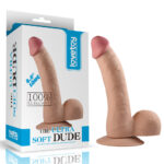 Pênis de borracha realístico com glande definida Lovetoy ultra soft dude 20x4,5 cm