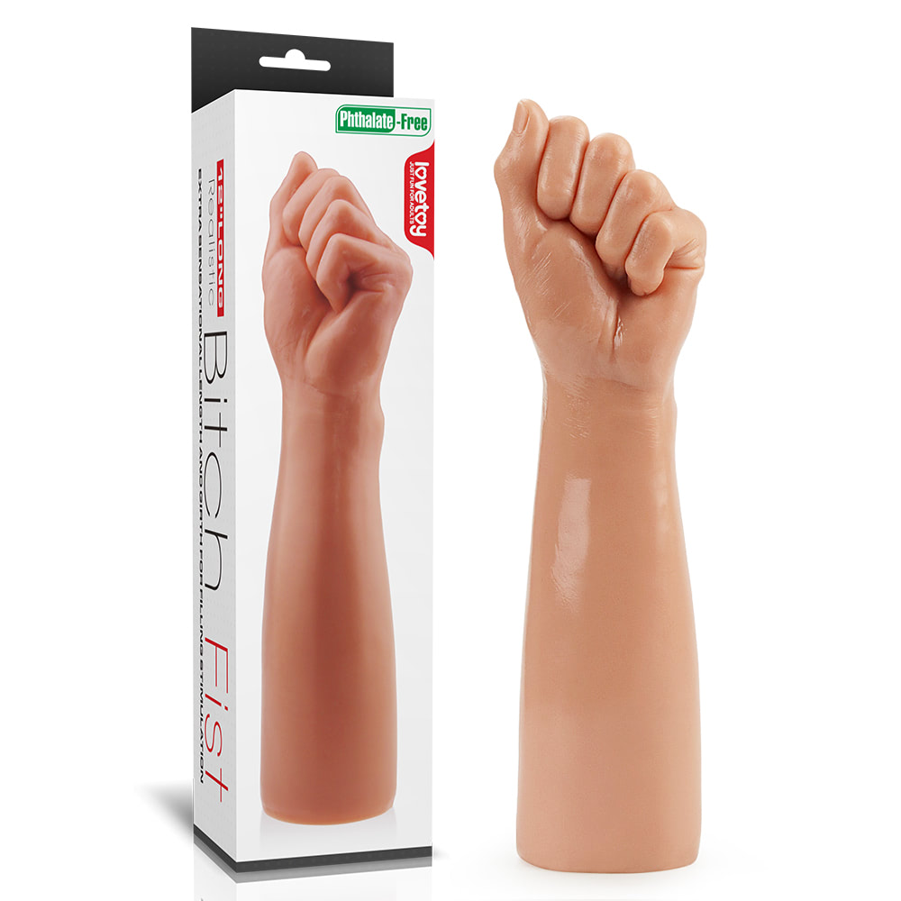 15387578404-pe150-bege.jpg Prótese Penetrador Mão Fechada e Braço Tamanho Real 31x7,7cm - Lovetoy - Imagem 1