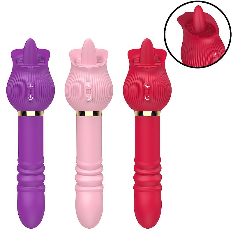 15394193832-vibrador-de-ponto-g-e-clitoris-em-formato-de-rosa-com-lingua-e-vai-e-vem-jane-1.jpg Vibrador de Ponto G e Clitóris em formato de Rosa com Língua e Vai e vem - Jane - Imagem 1