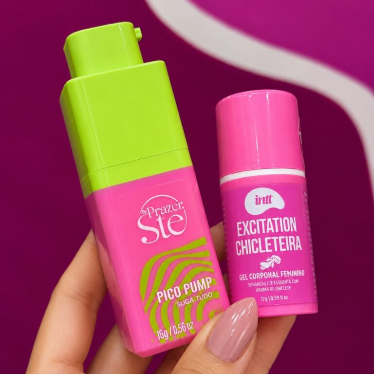 kit com Pico Pulse Sugador Líquido Melancia – Suga, Pulsa e Gela + Intt Excitation chicleteira gel excitante feminino