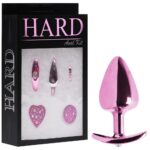Kit Plug Anal Médio Em Metal Rosa 4x1 – Linha Hard