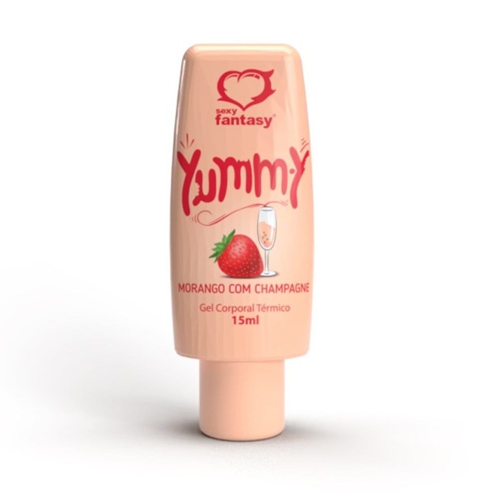 15422107028-yummy-gel-termico-beijavel-sabor-morango-com-champagne-para-preliminares-e-massagem-15ml.jpg Yummy Gel Térmico Beijável Sabor Morango com Champagne para Preliminares e Massagem 15ml - Imagem 1