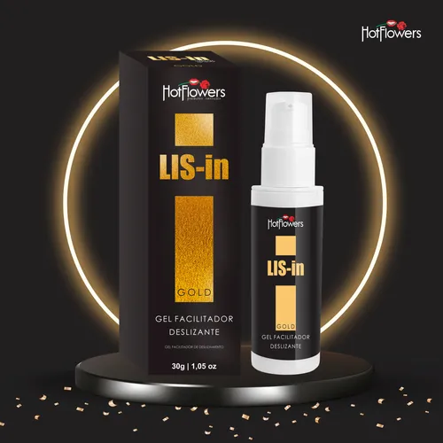 LIS-In Gold textura do gel dessensibilizante anal aplicada na mão