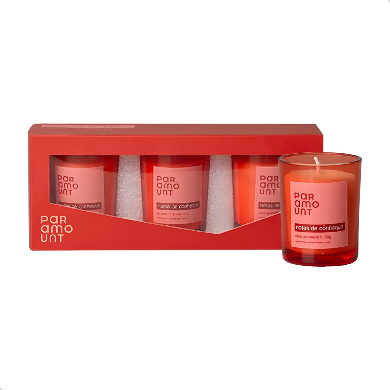 Kit velas aromáticas Paramount com 3 unidades de 50g em embalagem premium Kit velas aromáticas Paramount com 3 unidades de 50g em embalagem premium