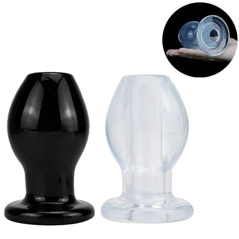 Plug anal vazado tipo túnel dilatador avançado tamanho GG TPE 13,5cm 7,8cm canal aberto fetiche