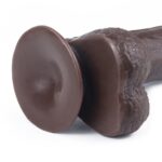 Prótese em formato de pênis ultra realística preto 18 cm camada de dupla com escroto e ventosa super macio - Imagem 6