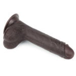 Prótese em formato de pênis ultra realística preto 18 cm camada de dupla com escroto e ventosa super macio - Imagem 11